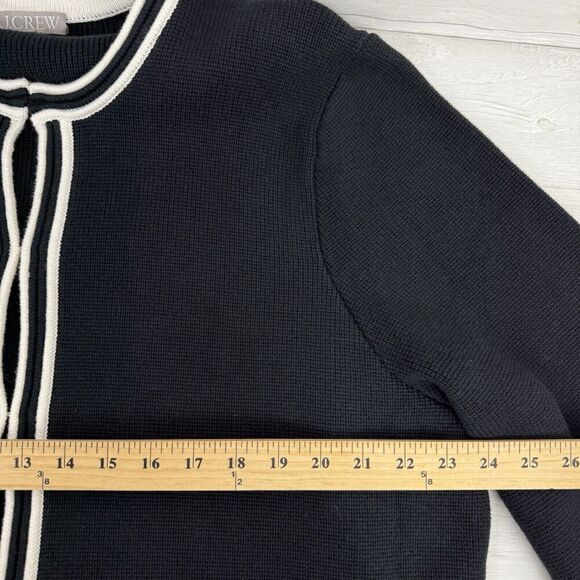 J.Crew Emilie Sweater Lady Jacket Women 3X Black w/ Contrast Trim Pockets Office - Picture 12 of 15